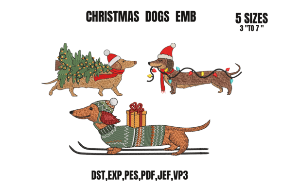 3 Christmas Dachshund Embroidery Bundle Review