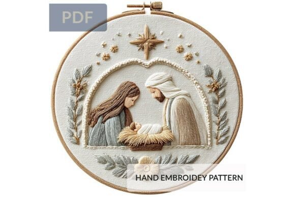 Christmas Holy Family Hand Embroidery Review for Business Use