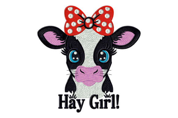 Cute Cow Head Embroidery Design: A Farm-Fresh Craft Fair Favorite