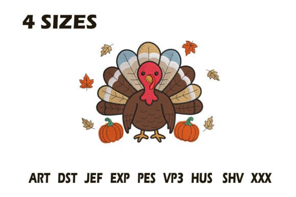 Cute Thanksgiving Turkey Embroidery: A Design Review for Business Use