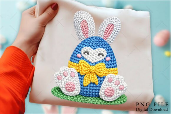 Easter Egg Faux Crochet Embroidery PNG Review for Business Use