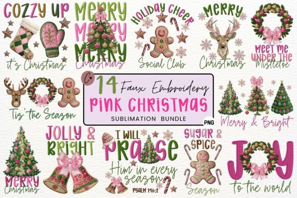 Faux Embroidery Christmas PNG Bundle Review: A Designer's Take