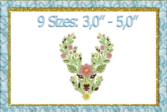 Floral Deer Head Embroidery Design Woodl Review