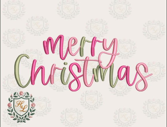 Girly Merry Christmas Embroidery Files for Festive Apparel