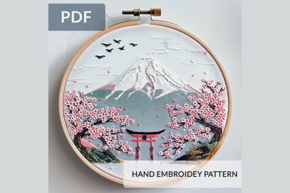 Mount Fuji Cherry Blossom Embroidery Review