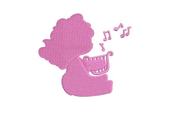 Musical Cupid Playing Harp Embroidery Design Review