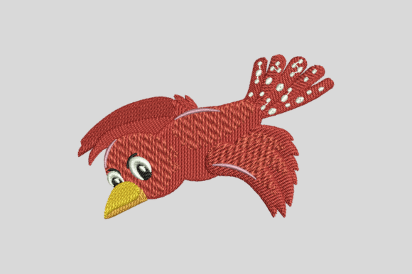 Red Flying Bird Embroidery Design Review for Etsy Sellers