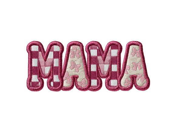 Stitched MAMA Embroidery Word PNG: A Heartfelt Design for Seasonal Creations