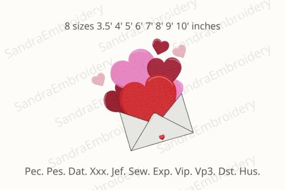 Valentine Hearts Envelope Embroidery Design Review